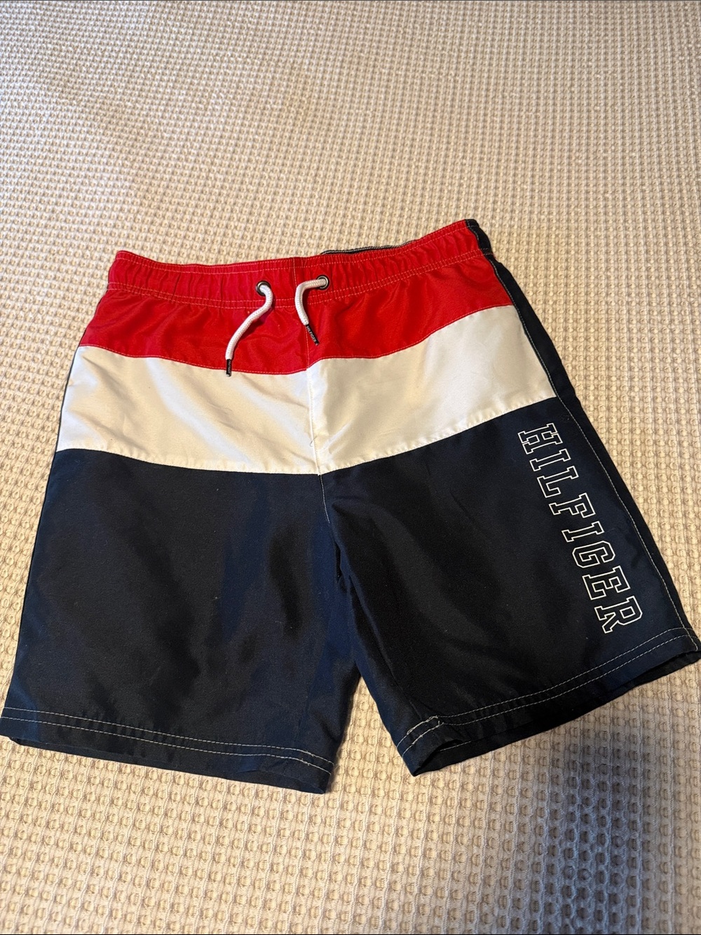 Tommy Hilfiger Kid’s Red, White & Navy Colorblock Swimming Shorts